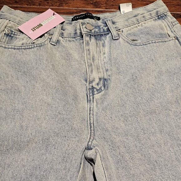 English Factory S 29 New W Tags Straight-Leg High Rise Side Slit 90's Acid Wash - Picture 10 of 10